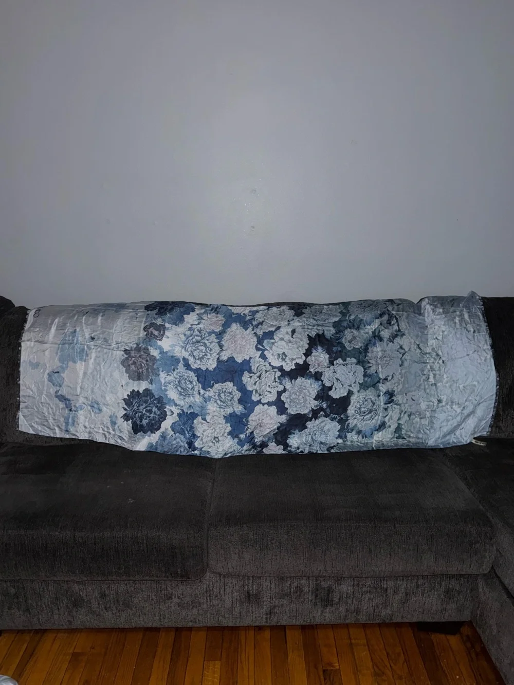 Calvin Klein Blue Floral Oversized Scarf Wrap 67.5” Watercolor Print